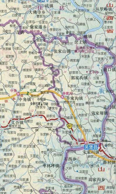 吴堡县行政区划图图片