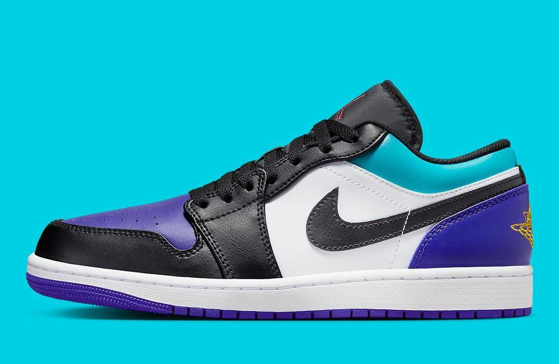 鞋舌部分没有带回三色 jumpman 的设计,而是采用红色刺绣点缀.