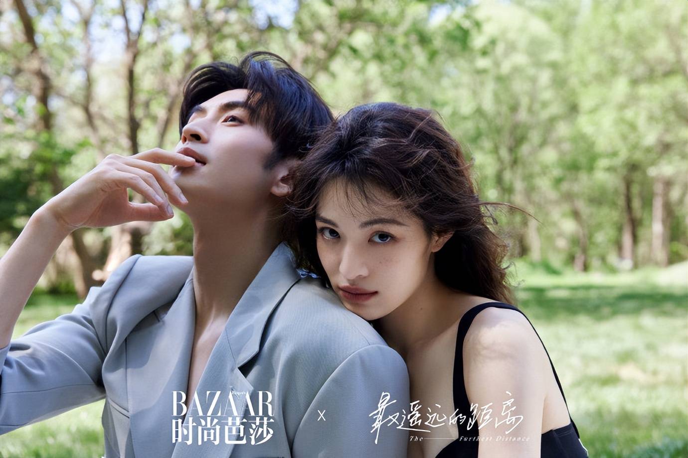 钟楚曦张云龙写真CP感超强！俊男美女魅力不可小觑_穿着_黑色_白色