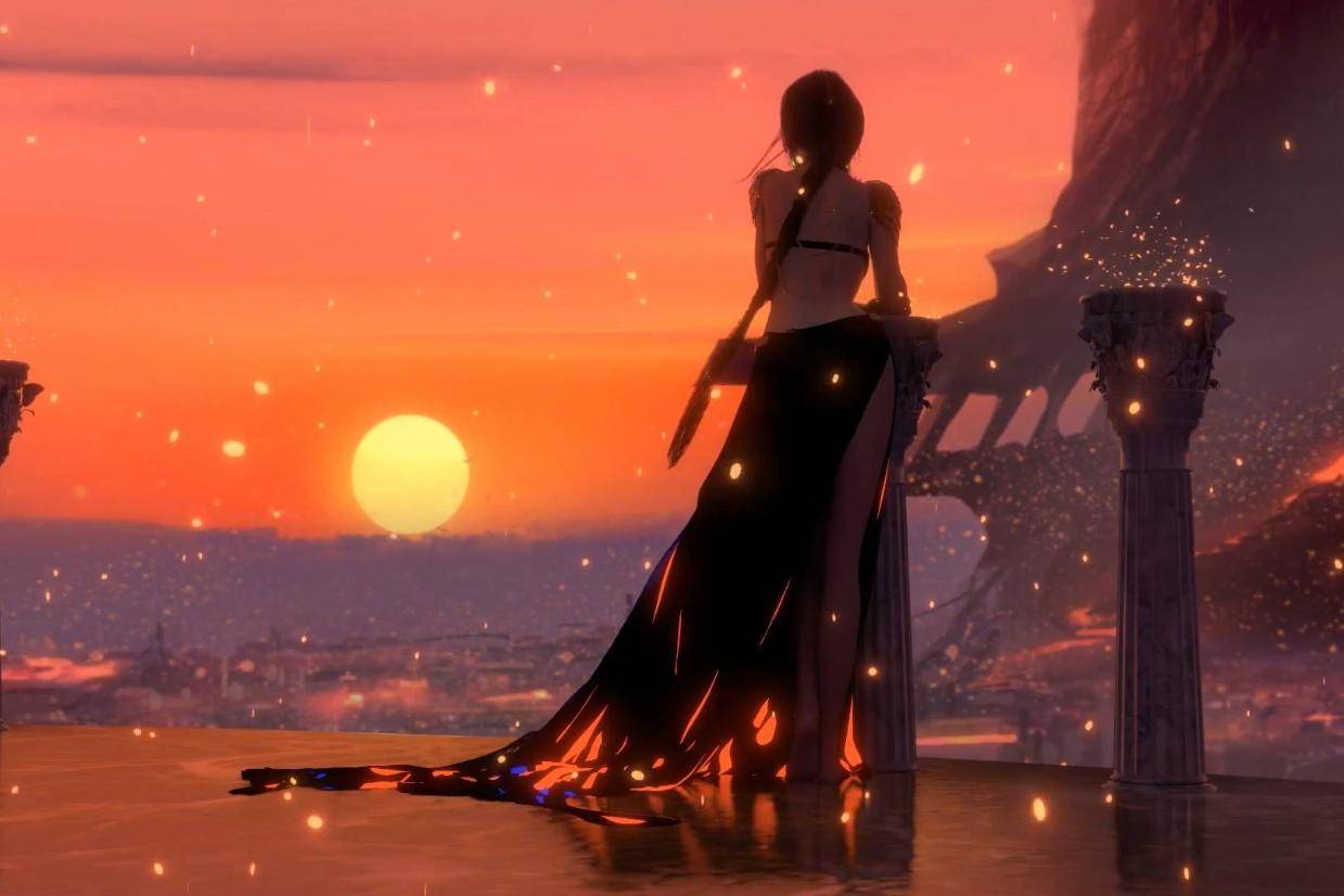 电脑动态壁纸:鬼刀风铃黄昏背影