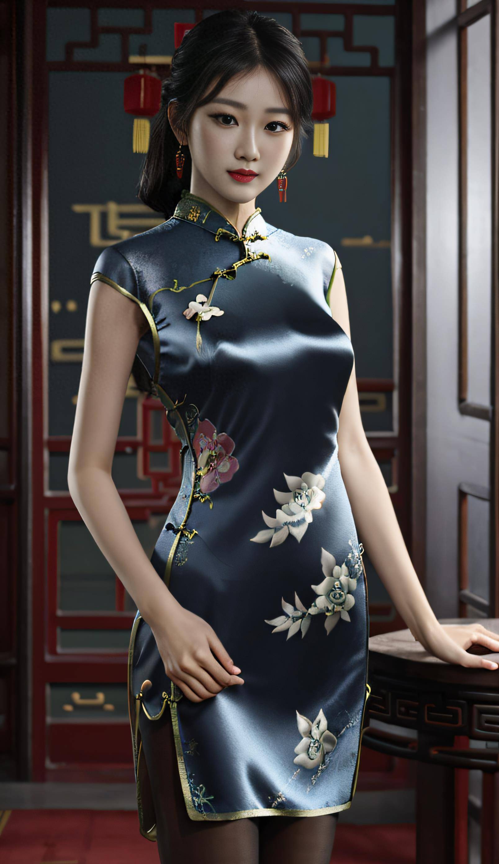 民国风真丝旗袍写真:高贵与性感的完美融合