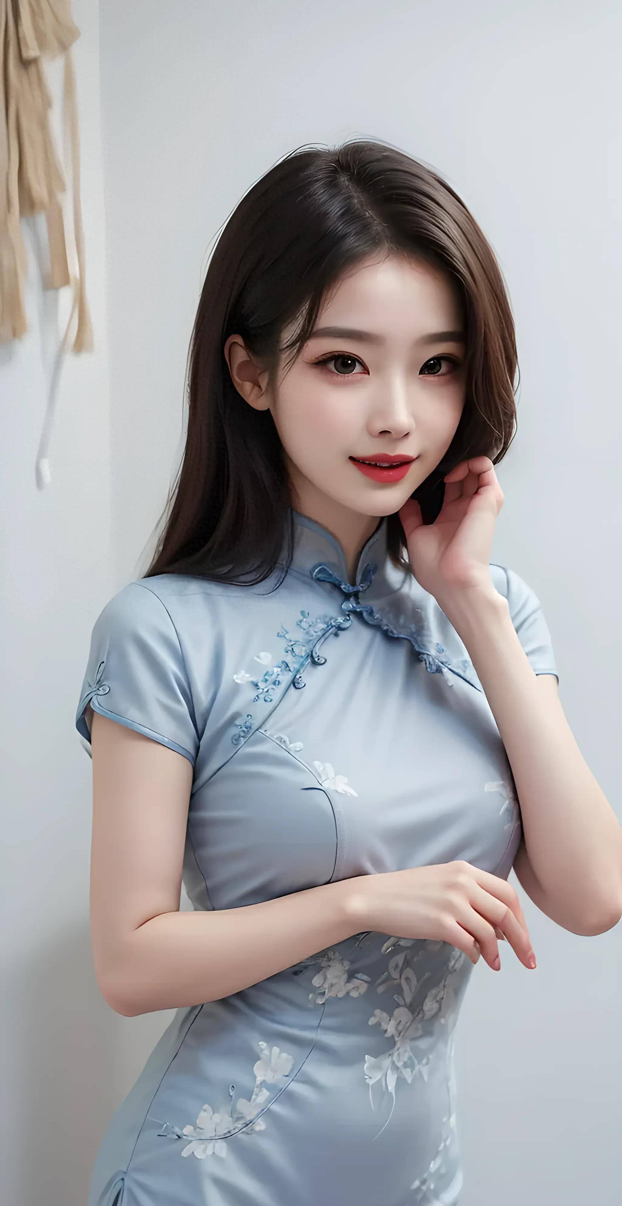 ai画青花瓷旗袍美女青花瓷古韵优雅旗袍风_生活_故事_来自