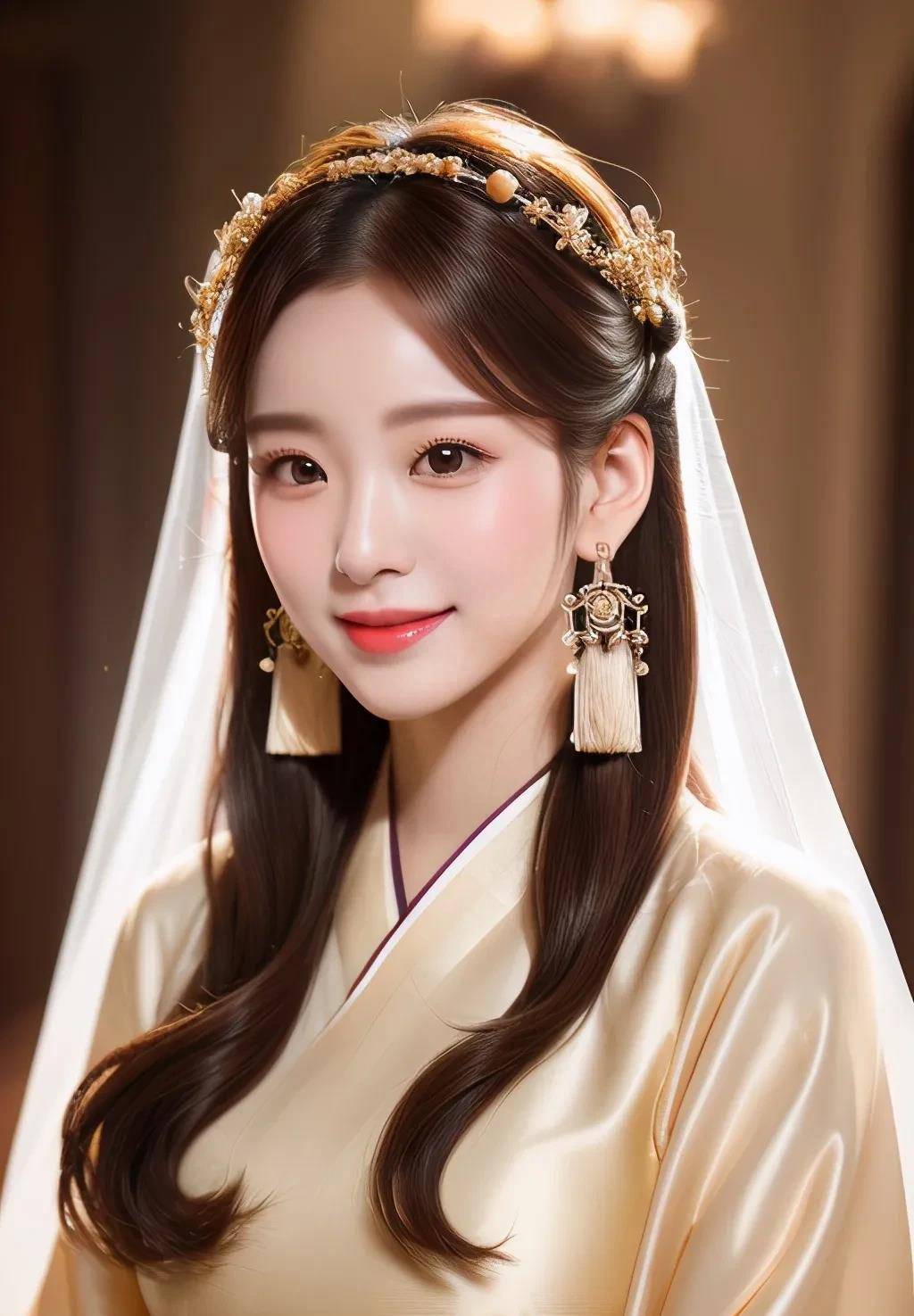 笑起来有酒窝,汉服少女的气质闪耀_耳环_流苏_阳光