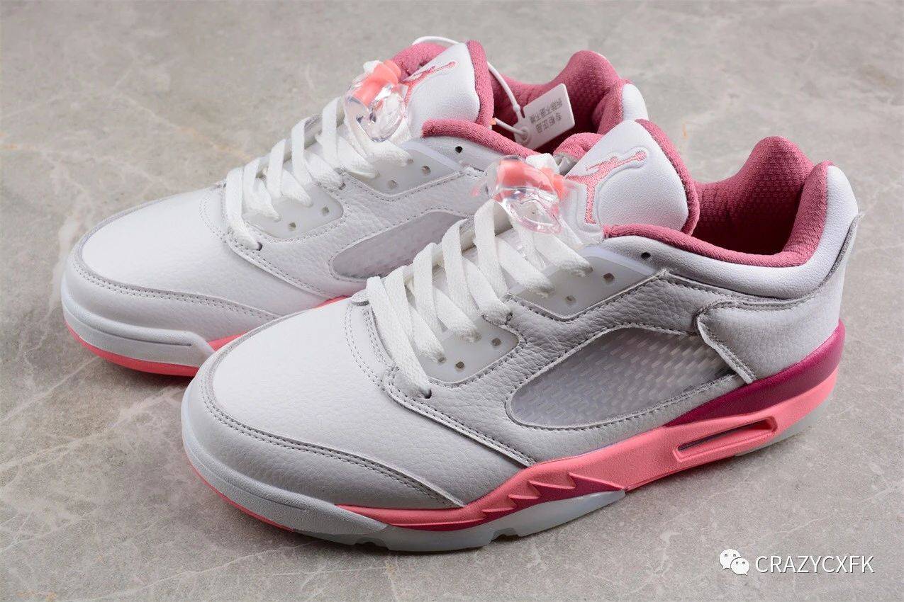 乔丹air jordan 5 retro low fundamental 樱花粉低帮篮球鞋_乳白色