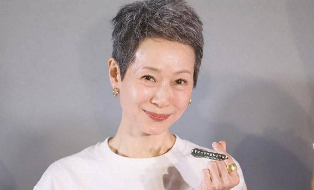 这才是真正的自然衰老:60岁叶童白发淡妆,不怕被嘲笑显老_发型_丝巾