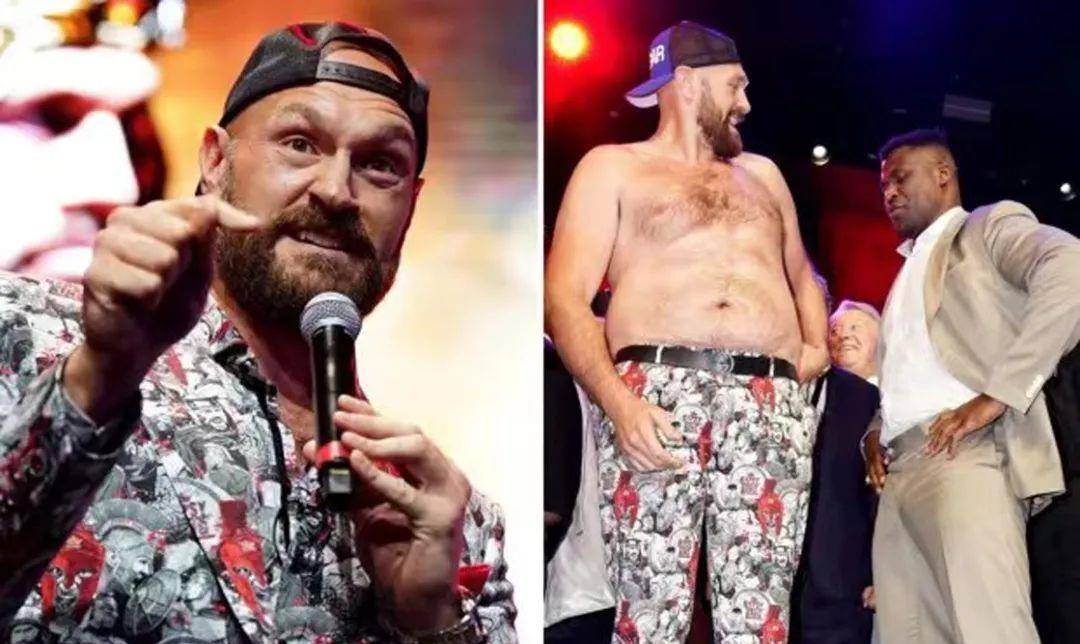 拳王富里褪去上衣,大肚子格外醒目,体格远超纳干诺_进行_新闻_见面会