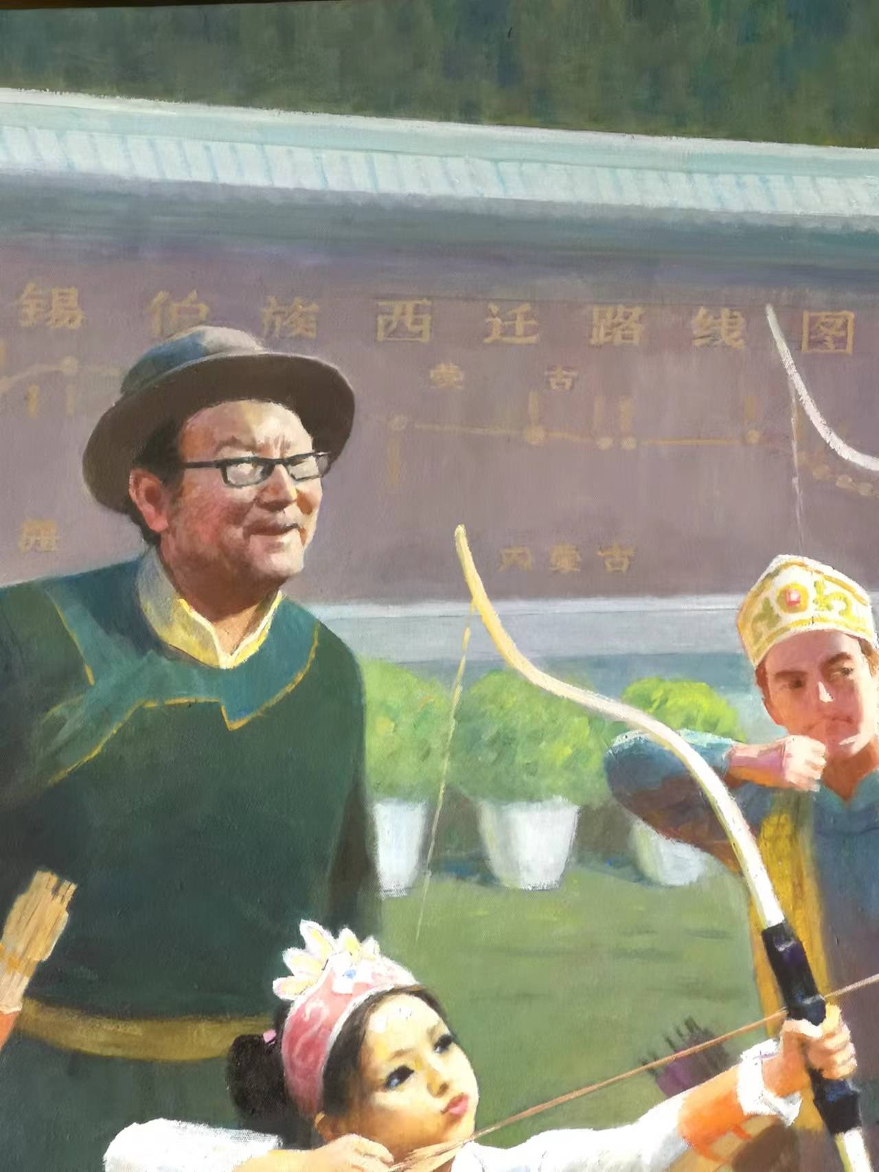 画家王国征新作油画《锡伯族箭乡》