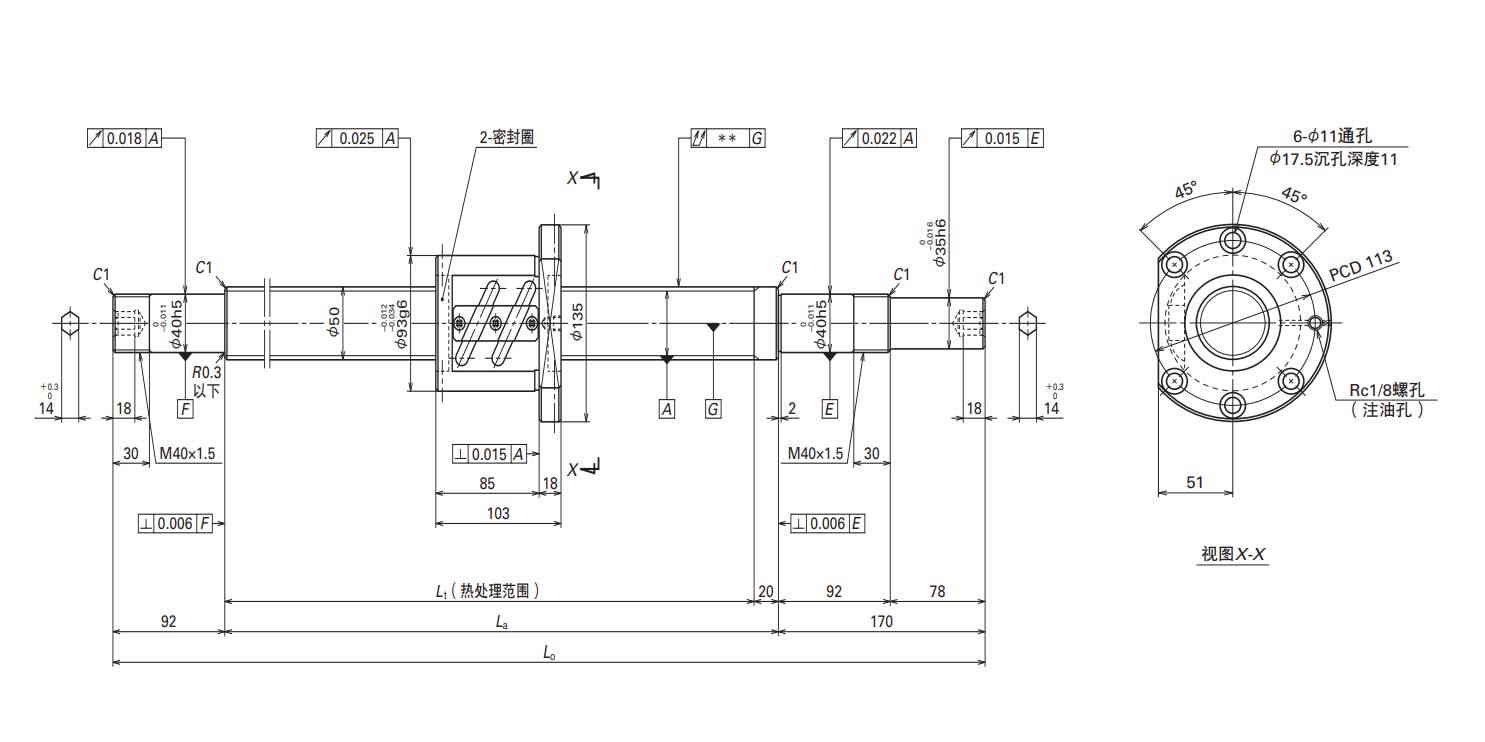 NSK 滚珠丝杠小型FA系列MA.FA.SA系列-W5007SA-1Z-C5Z10 江苏勃曼工业