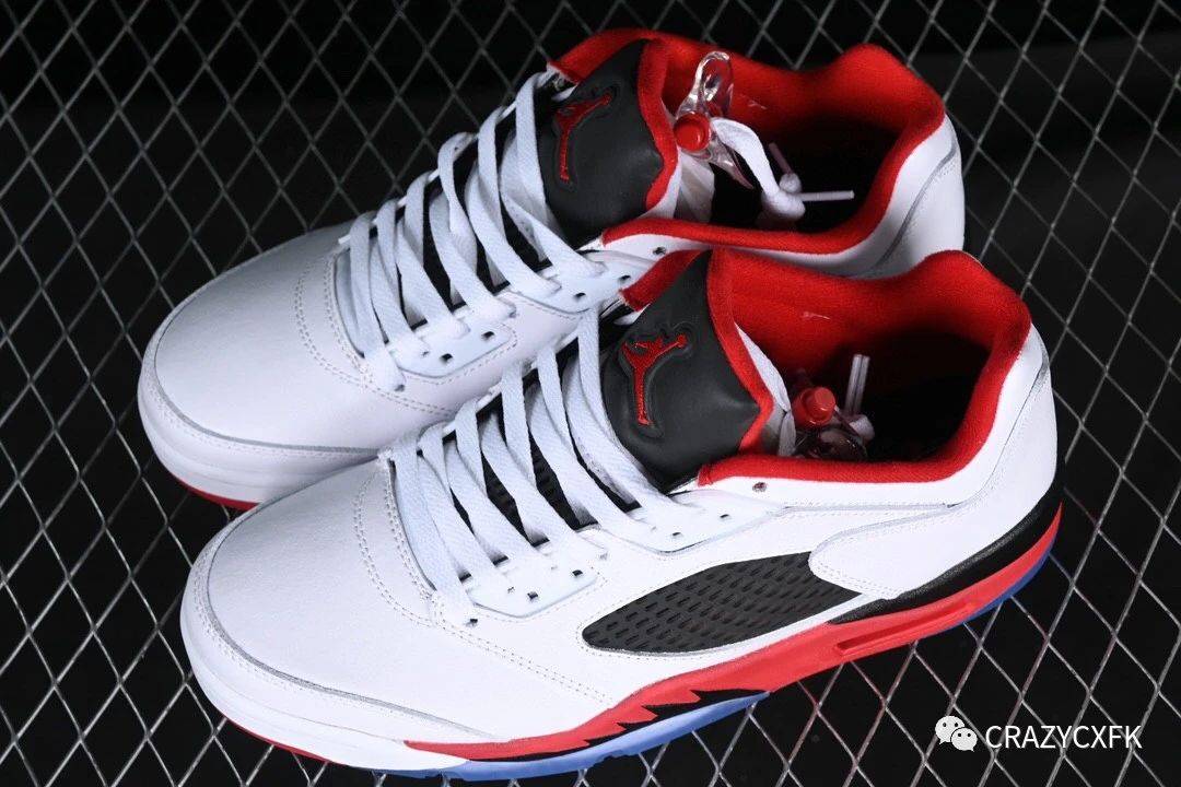 乔丹air jordan 5 low fire red aj5 火焰白红低帮篮球鞋_水晶_设计