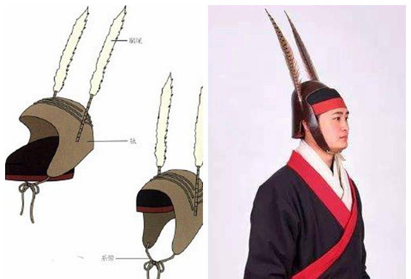 "样式,比之秦冠更加修长和夸张,更加注重了礼仪性和观赏性,而秦人在鹖
