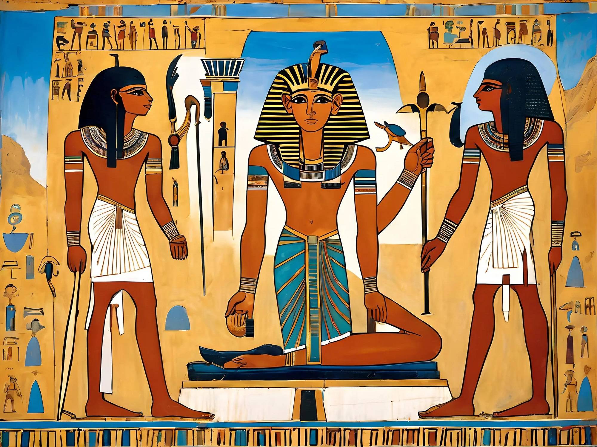 古代文明如古埃及,古希腊等都有他们独特的艺术风格,宗教和政权在这里