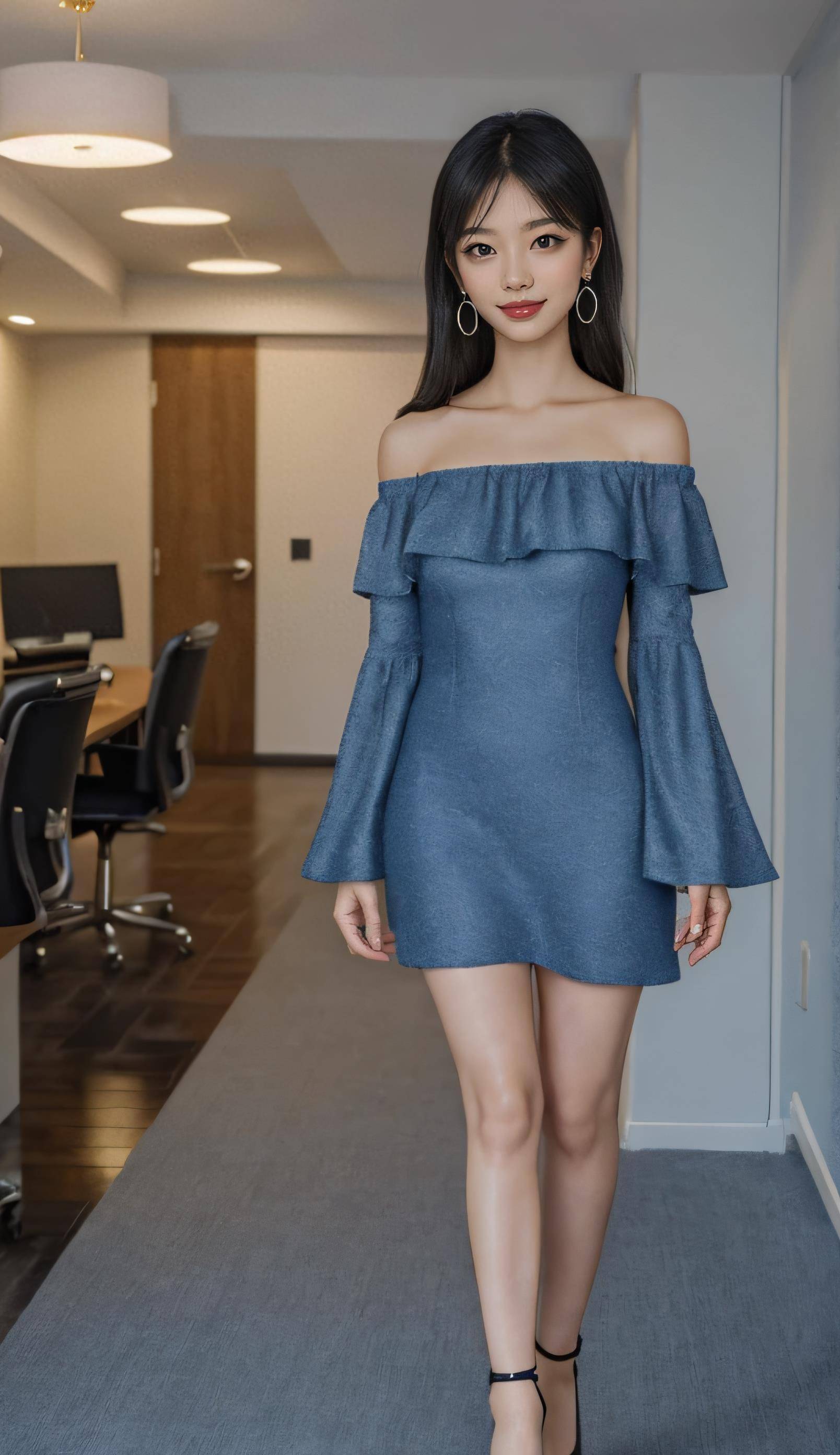 穿着露肩超短裙的女性不仅是时尚的倡导者,也是自信和独立的缩影.