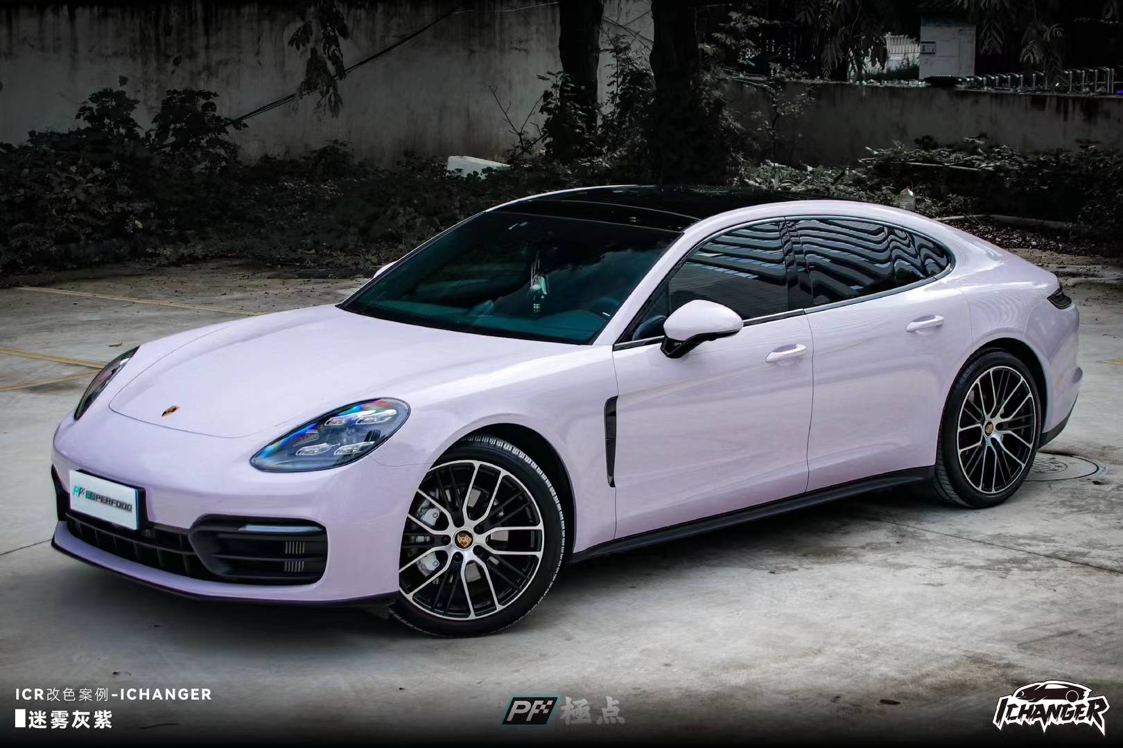 保时捷帕拉梅拉ichanger改色膜迷雾灰紫,低调精致般的优雅_搜狐汽车
