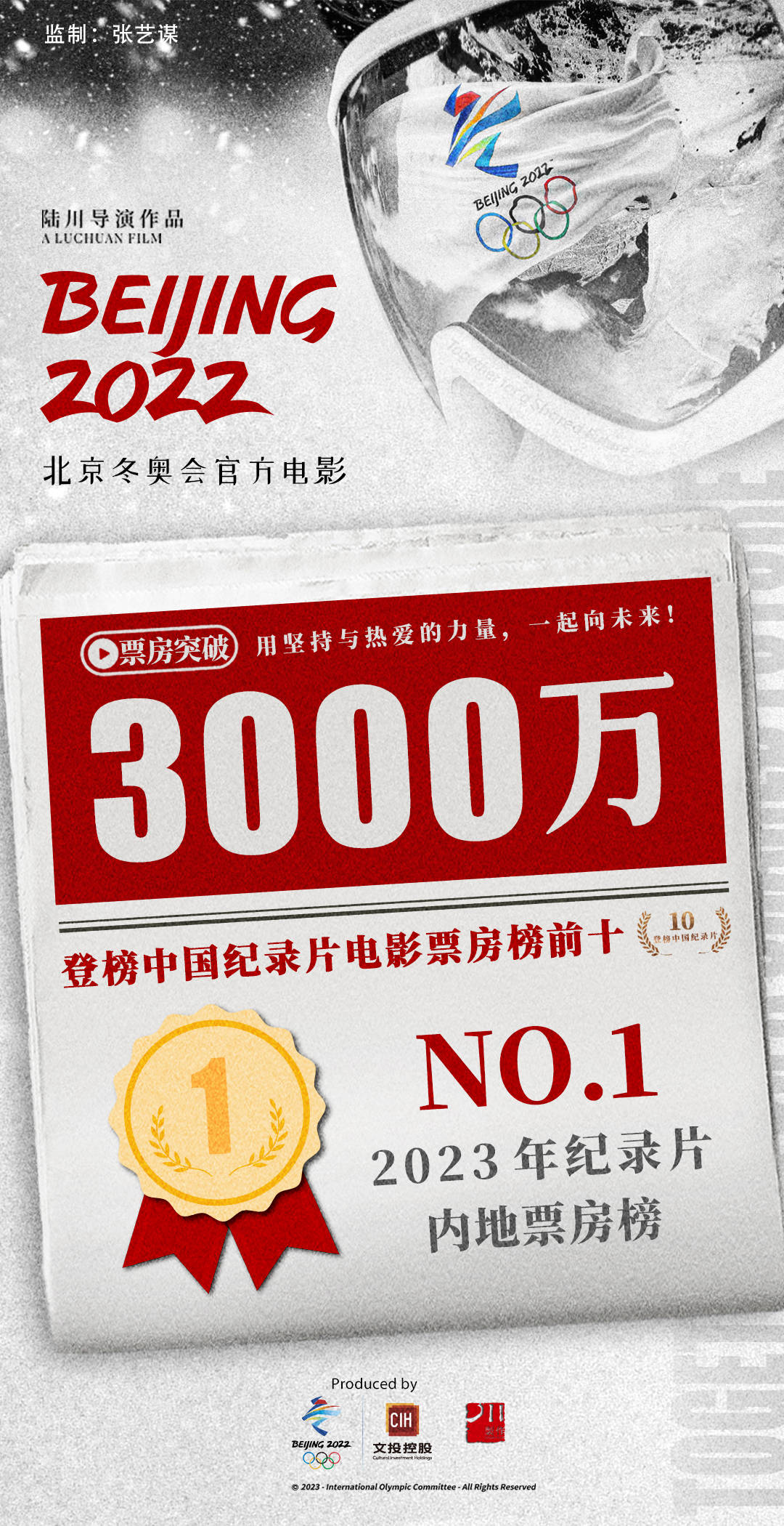 北京冬奥会官方电影票房突破三千万元，登今年纪录片内地票房榜首