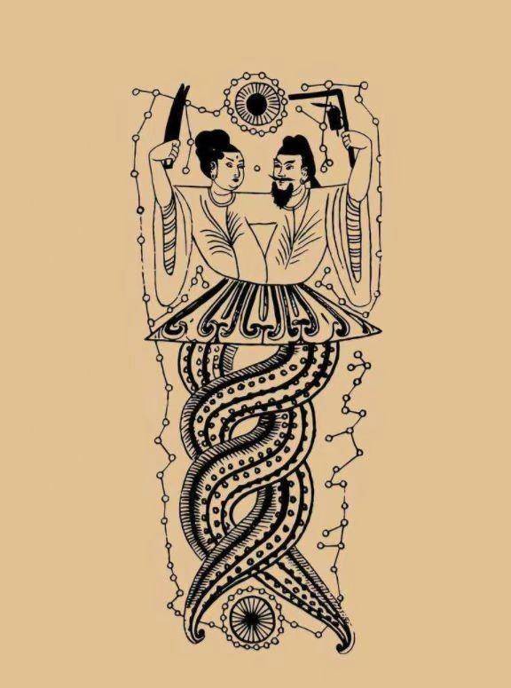 63年新疆出土伏羲女娲交尾图,古巴比伦,印度,希腊都有类似传说