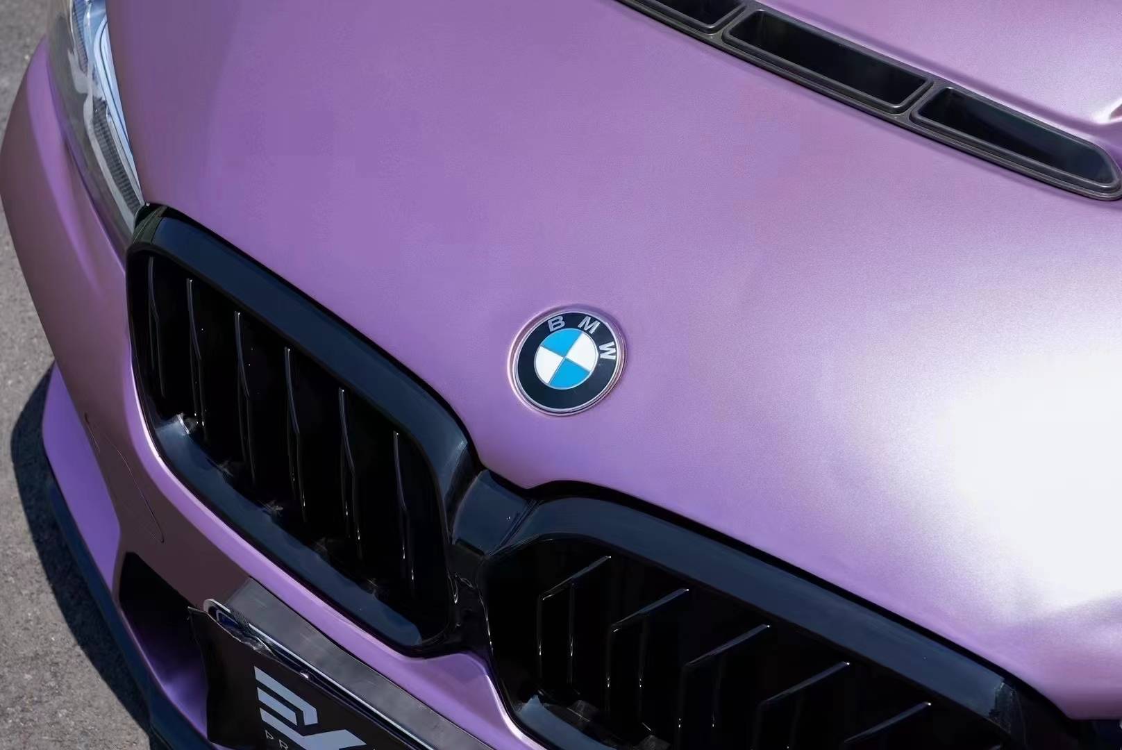 宝马ek改色膜树莓粉紫, 甜酷女孩出街优选 ~_爆表_碰撞_回头率