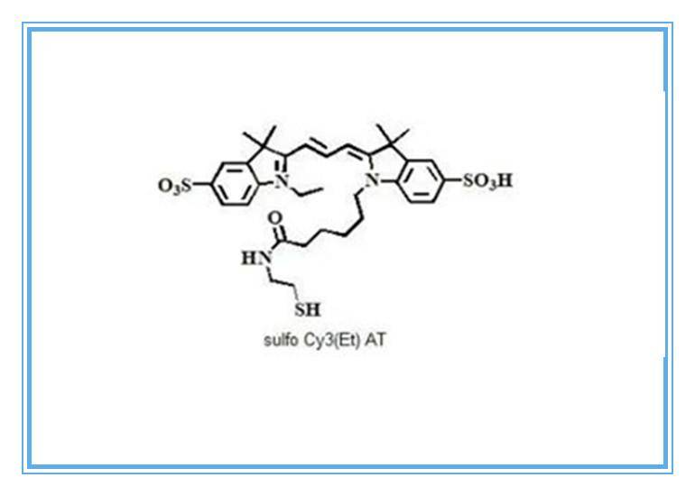 sulfo-cyanine3-thiol,磺酸花青素cy3巯基,游离巯基用于与硫醇反应