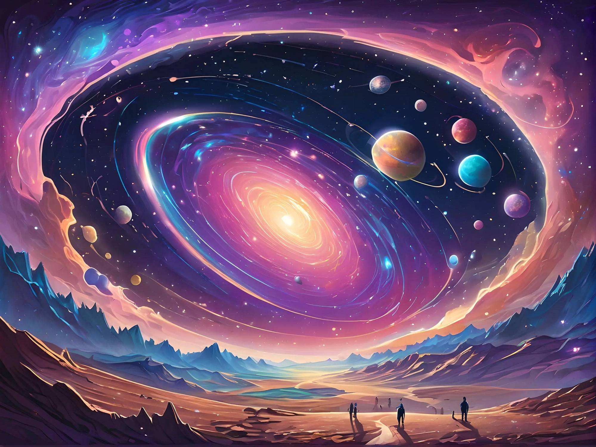 解释ai技术如何模拟和创造外太空景观,探索其在数字油画中的应用