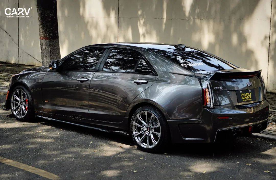 "67枪声在灰霾中响起"卡孚改色膜凯迪拉克ats-l液态金属q灰_魅力