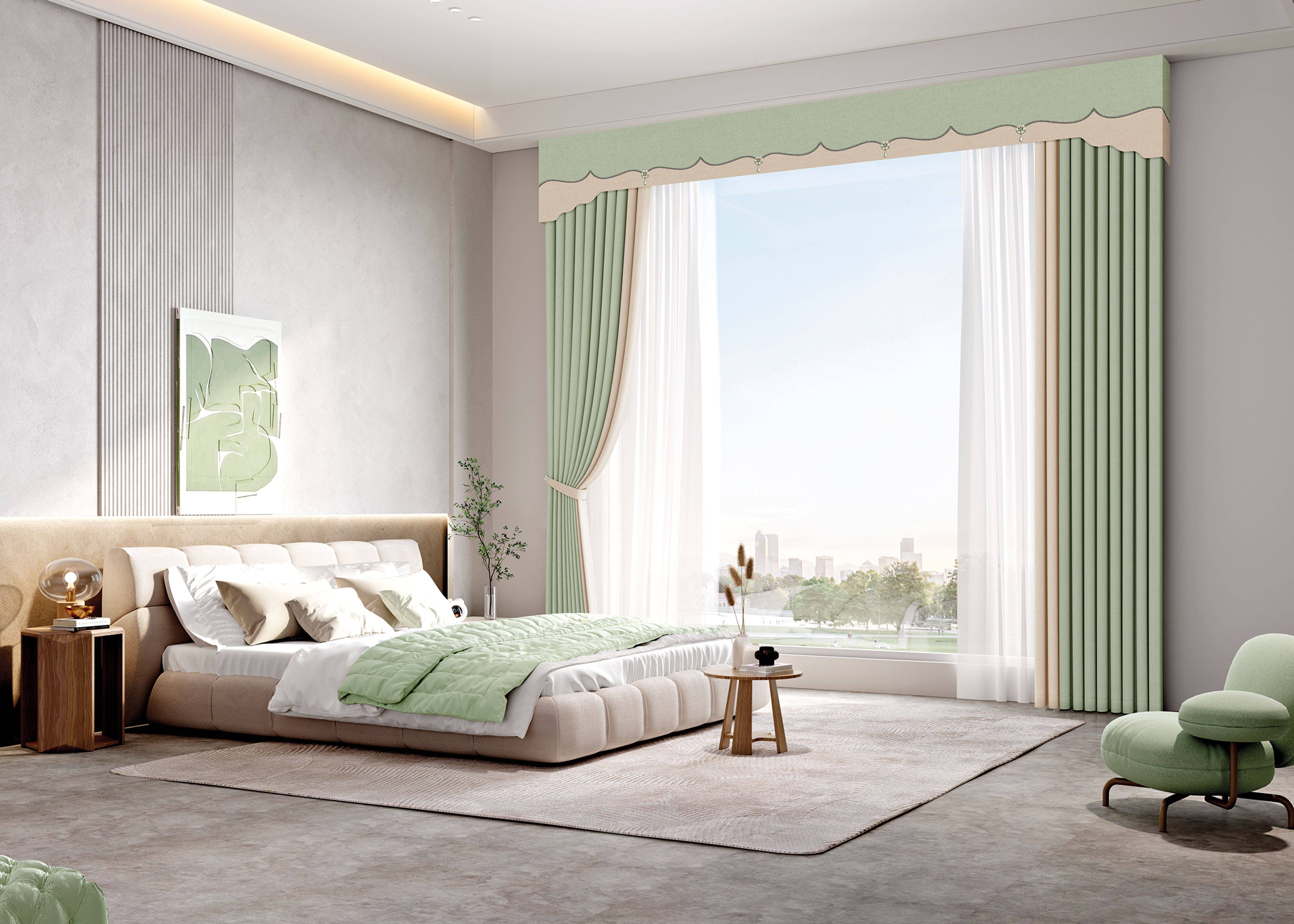 窗帘十大品牌米兰窗帘:怎样正确使用卧室窗帘来改善空间感?