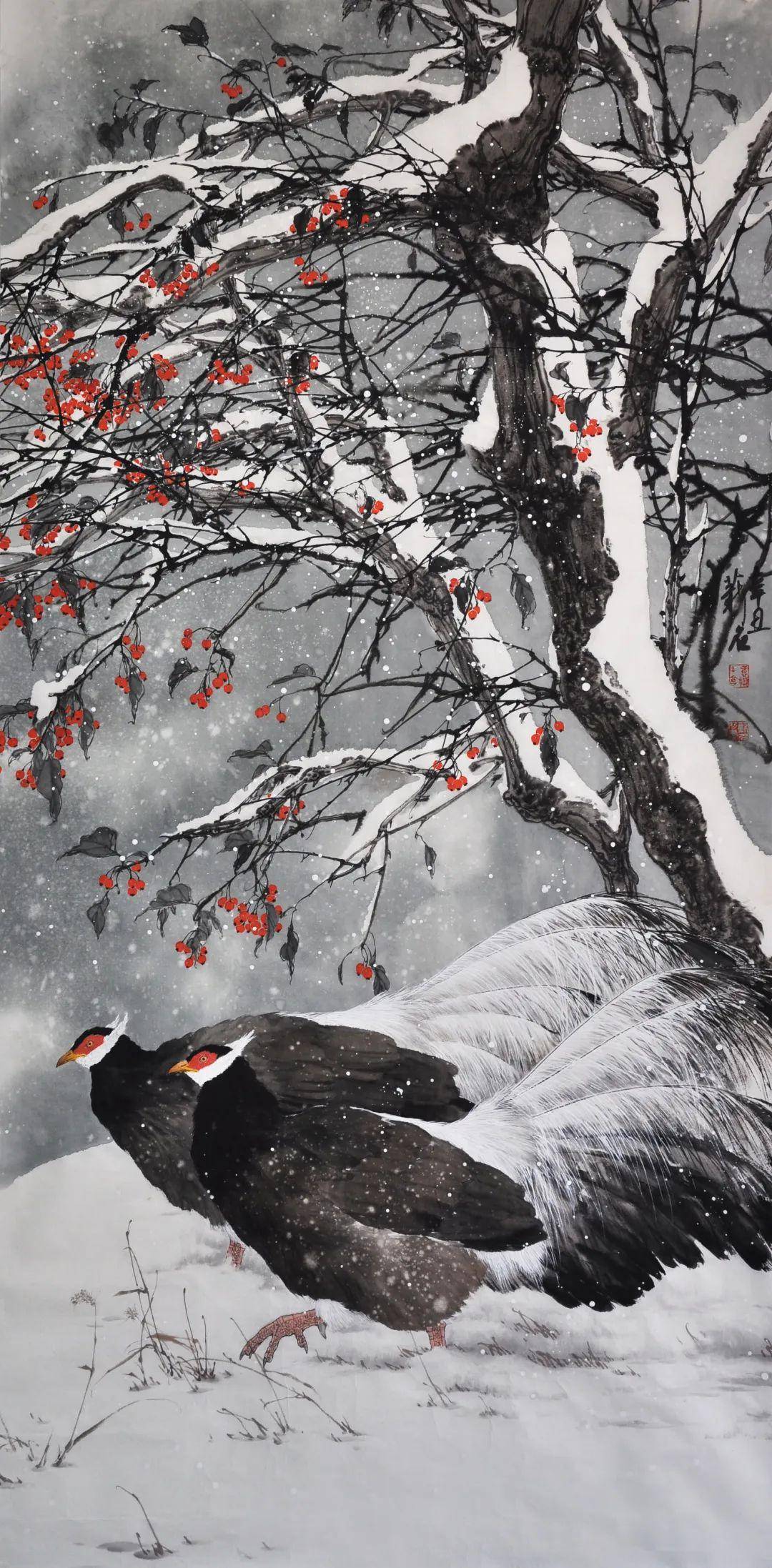 【集雅斋】陈薪名笔下的花鸟画清新典雅,冷逸空寂_雪景_中国_全国