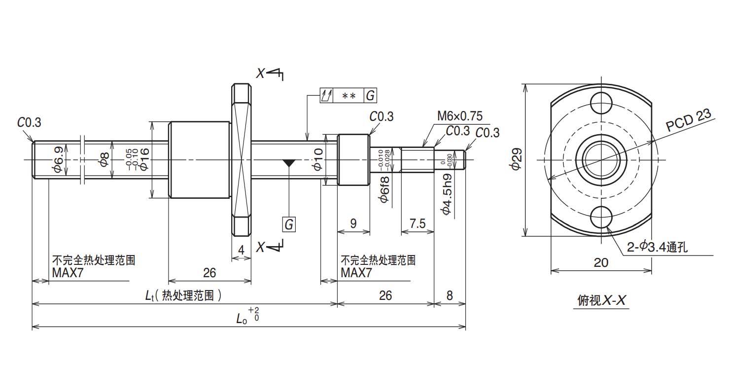 nsk 滚珠丝杠 nsk 搬送用滚珠丝杠 rma,rms-nsk rma0802c7s-180 江苏