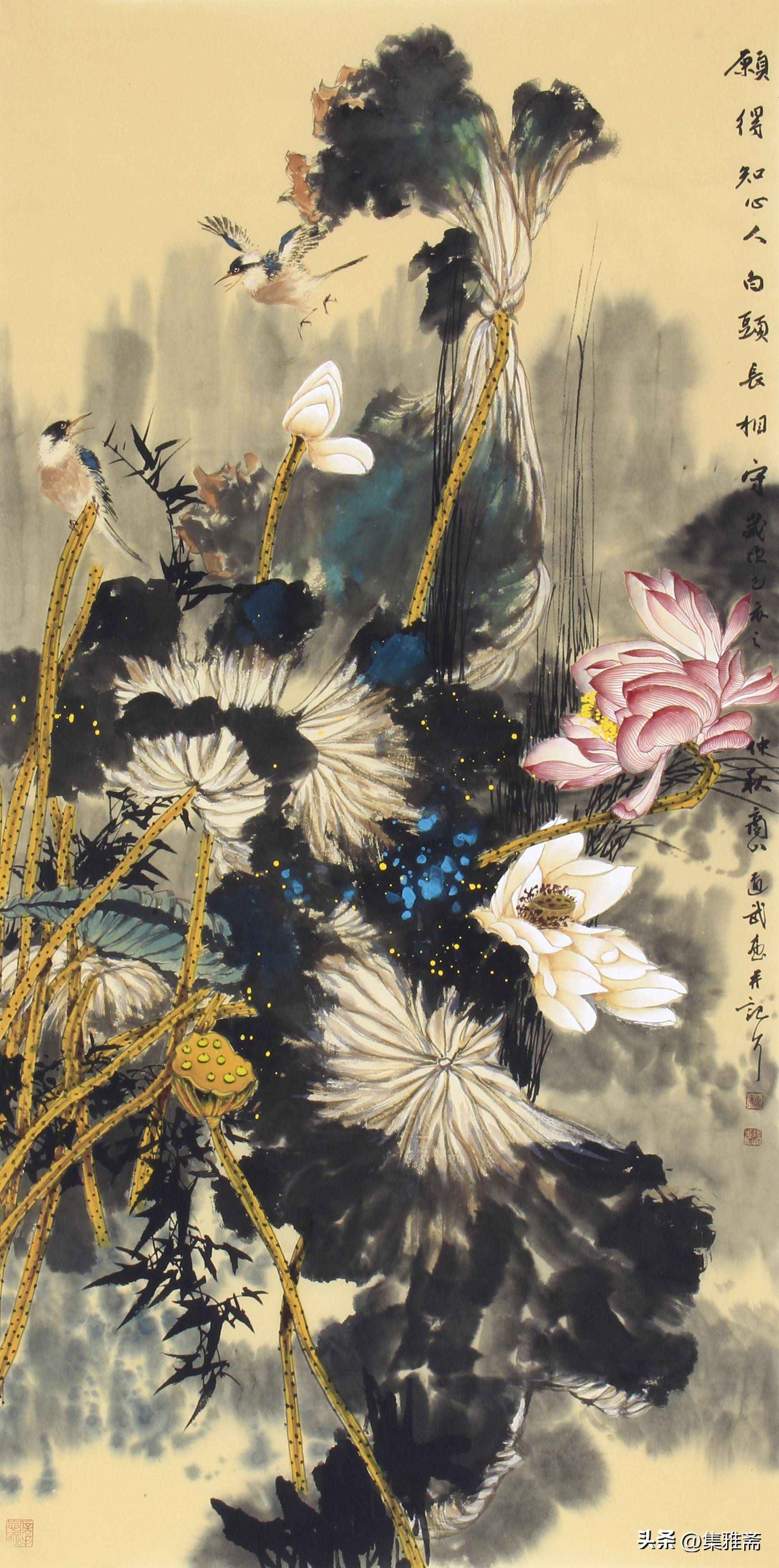 集雅斋画家魏道武禅意荷花作品欣赏