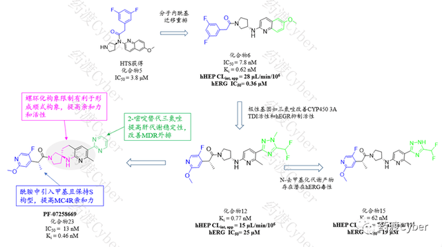 辉瑞开发的MC4R拮抗剂PF-07258669分子设计和优化思路详解_化合物