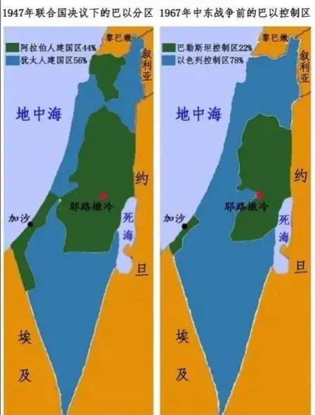 以色列跟巴勒斯坦地图图片