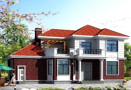 两款二层结构自建小别墅,第一款东西对称结构很美观_建筑_装饰_卧室