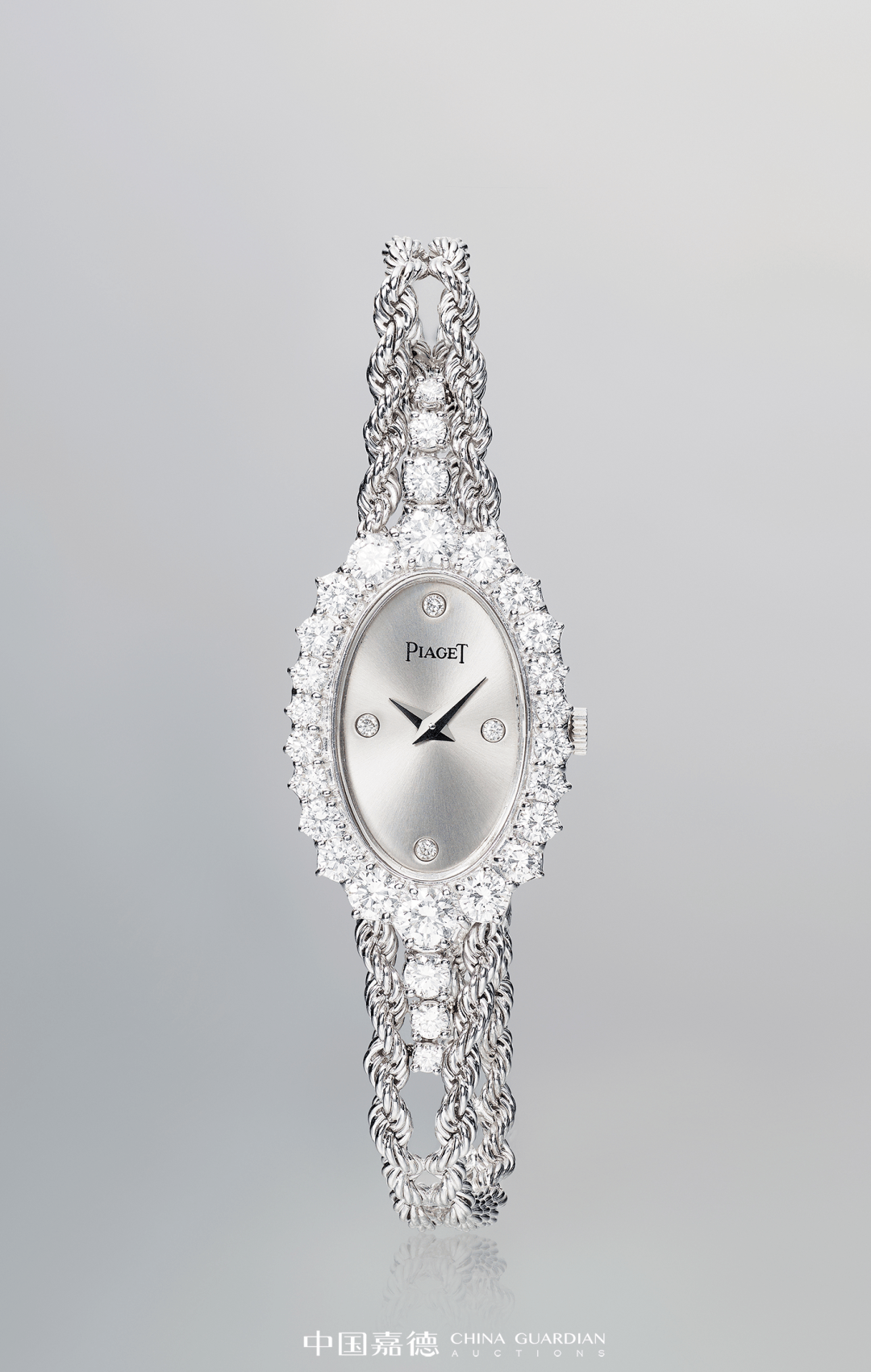 lot 1307伯爵18k 白金 手动上弦女款镶钻腕表约1980年代估价:rmb 60