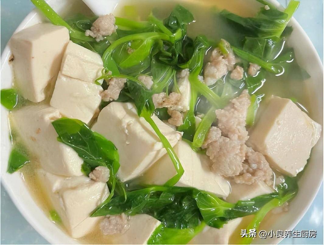 【豌豆尖肉末豆腐湯的食譜解析】