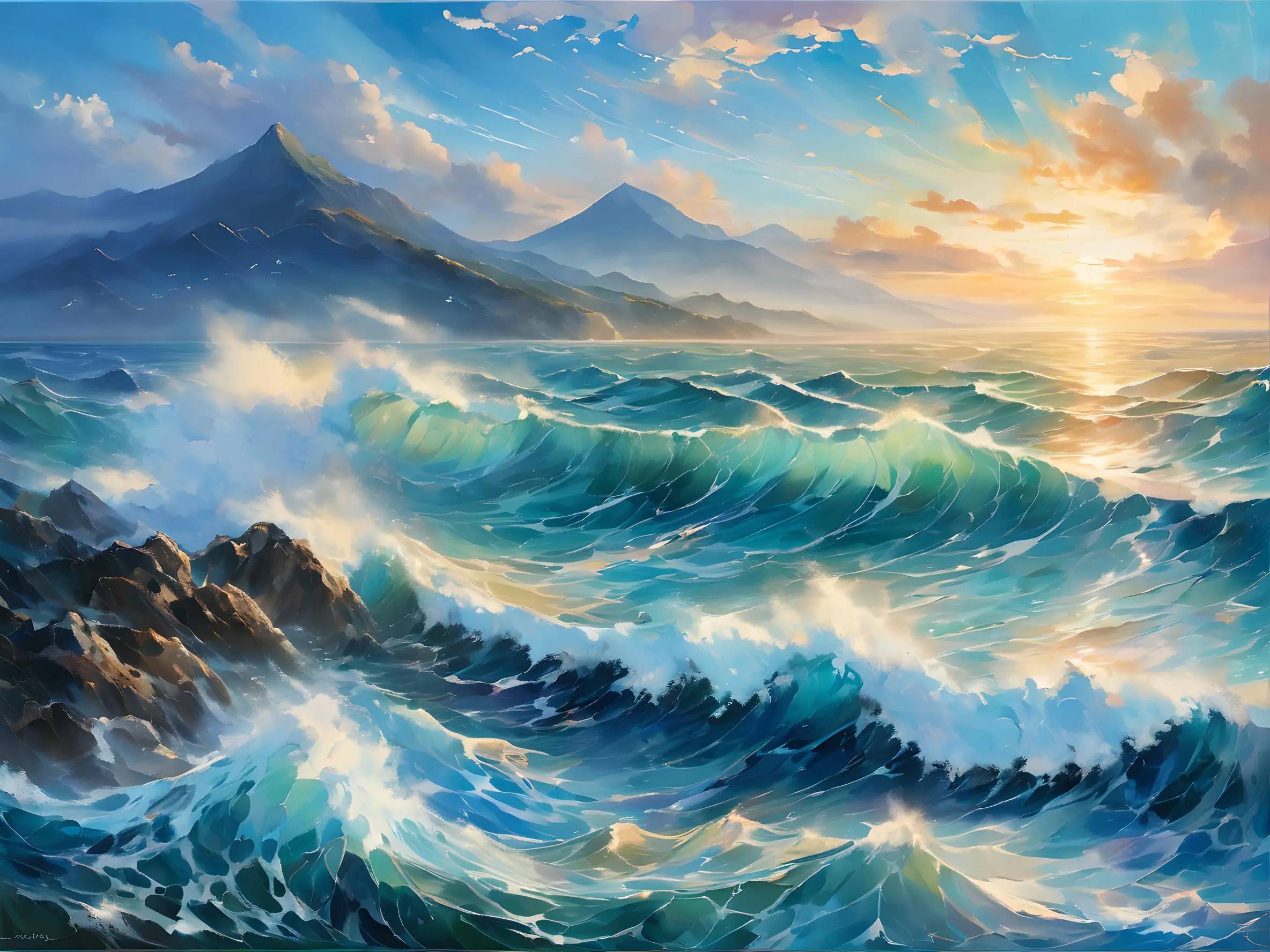 湖光山色:ai绘画的水域之美