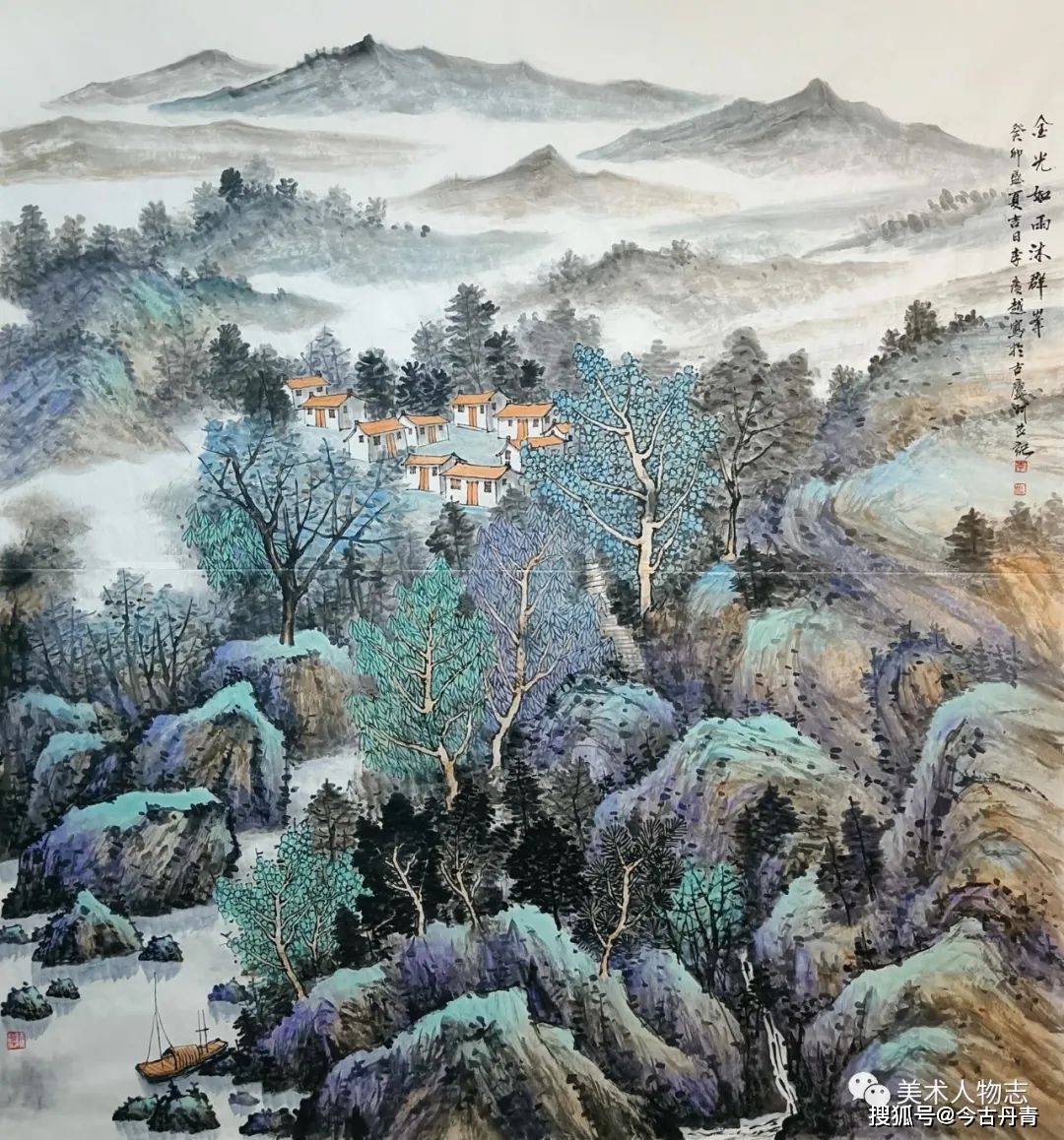 中国美术人物志签约画家一一李广越作品赏析(2)_山水画_安徽省_艺术