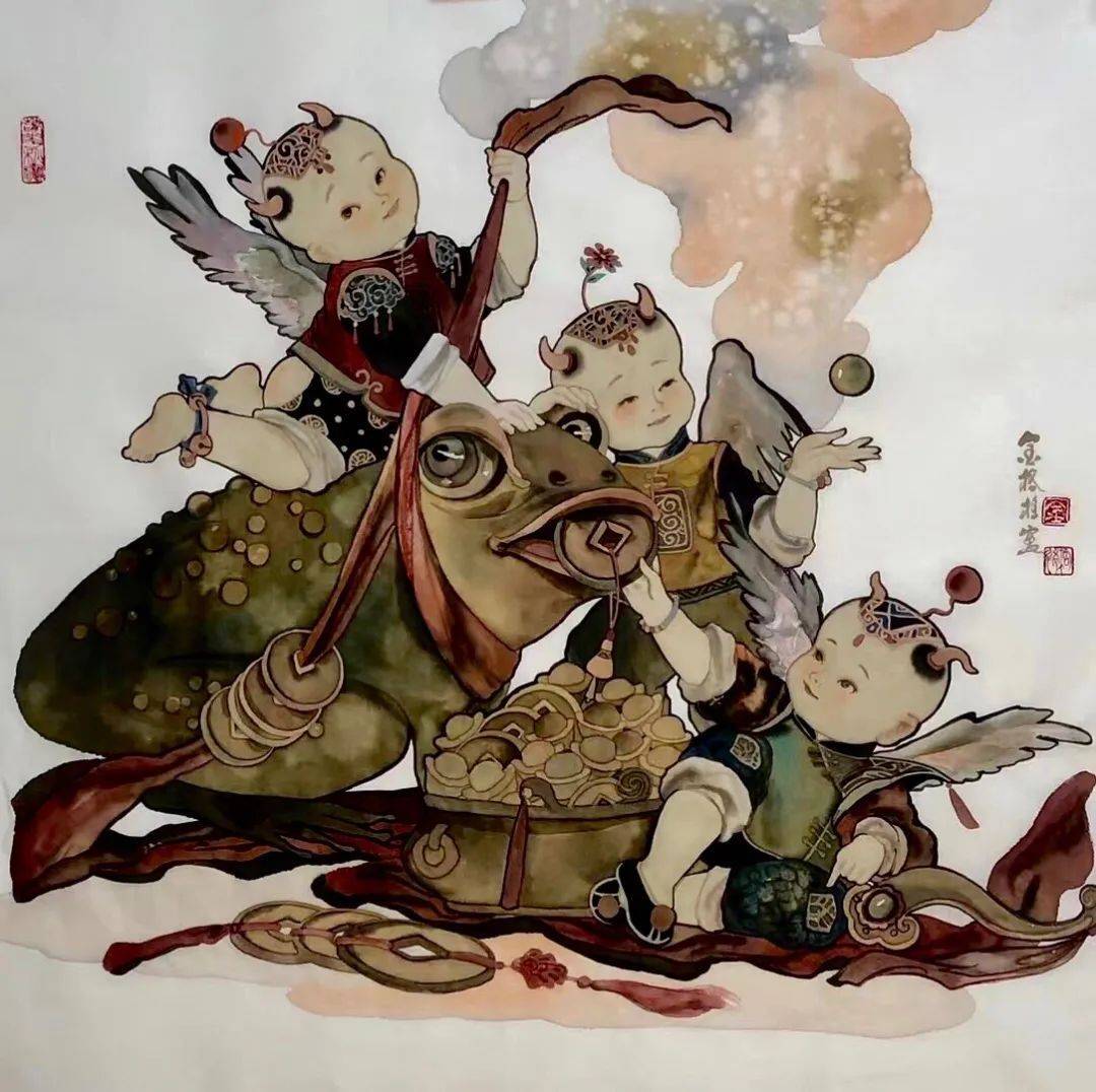 作品欣赏:金格格,满族,中国美术家协会会员,任教于