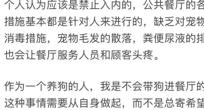 网友爆料在北京的某餐厅内，网友带着自己的宠物狗一同上桌吃饭，看上去十分不卫生，在网上引起了讨论。