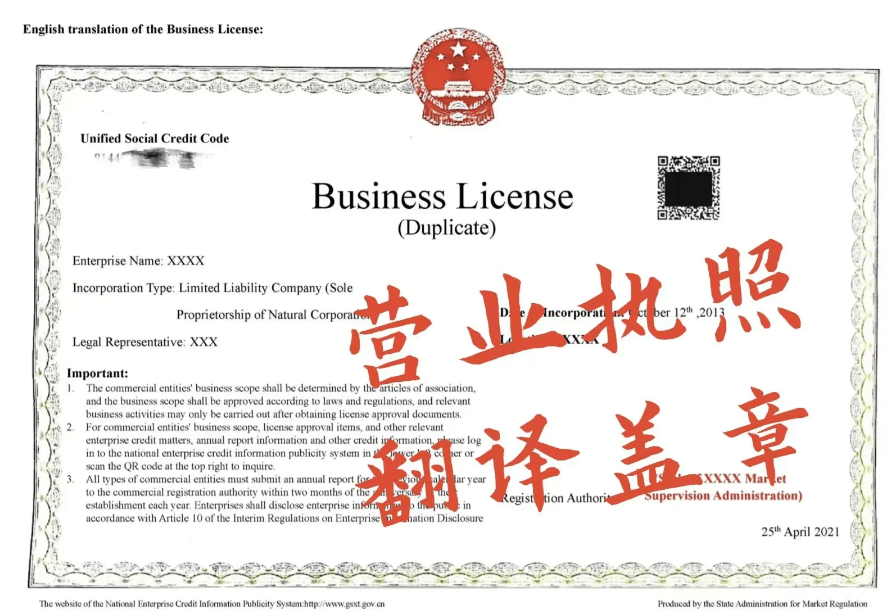 怎麼把營業執照翻譯成英文?_進行_企業_相關