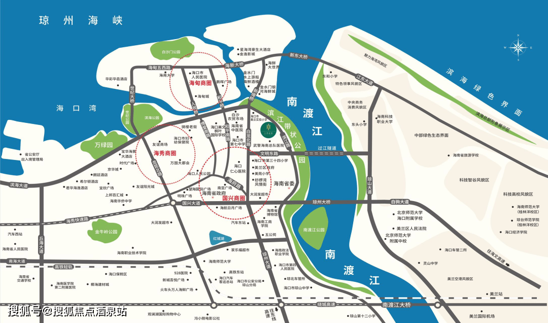 一线江景:项目近邻南渡江入海口,清晨推窗即开阔江景,俯览江海交汇