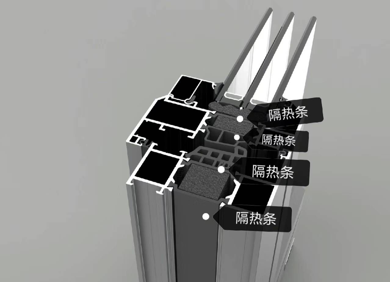 国内断桥铝合金门窗的隔热条宽度一般≤40mm,形状为圆形或长条形,不同