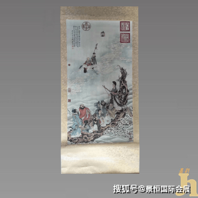 唐伯虎精品鉅作:唐寅款《八仙過海》圖_人物畫_作品_畫面