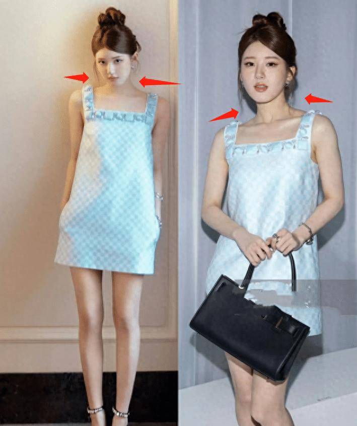 赵露思看秀服装全球首穿,却被嘲p图太狠,生图秒变大圆脸_照片_品牌_团