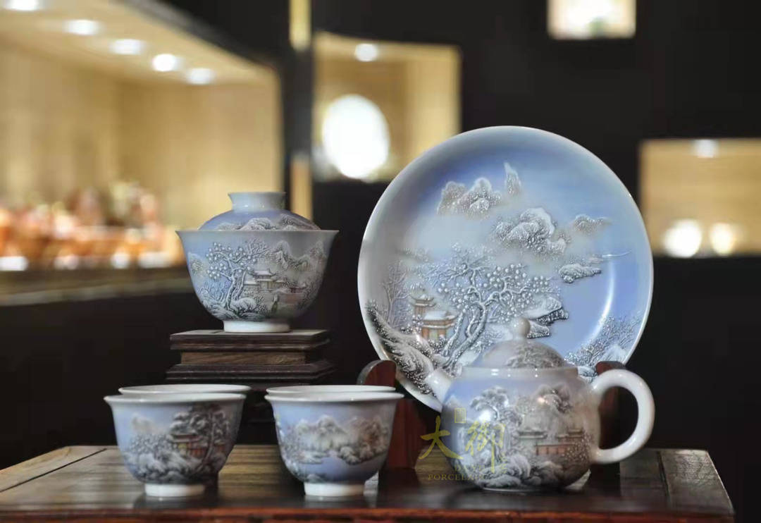 瓷上雪景图,美不胜收的非凡意境!