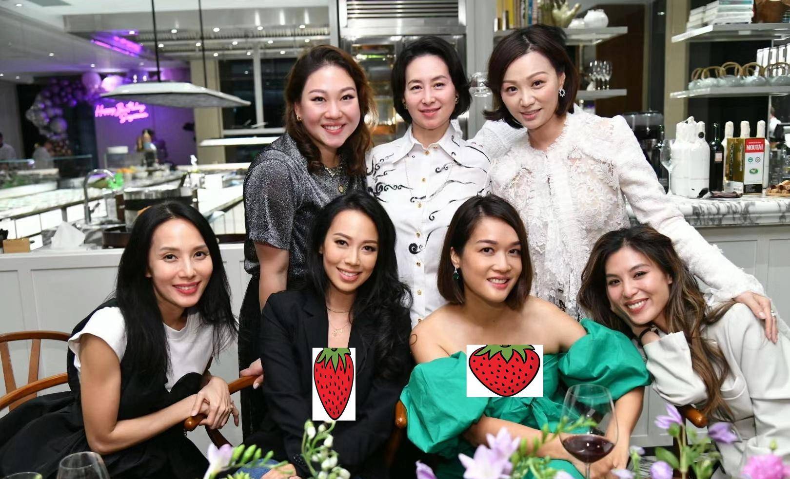 何超琼参加名媛生日聚会,穿印花白衬衫出镜,脸喝得微微通红_生活_香港