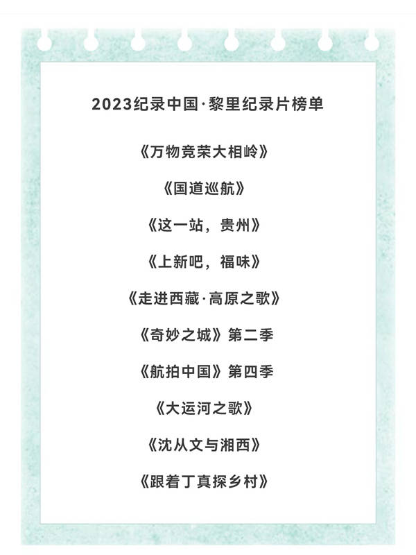 郭宗福获奖，2023纪录中国榜单发布，《万物竞荣大相岭》上榜