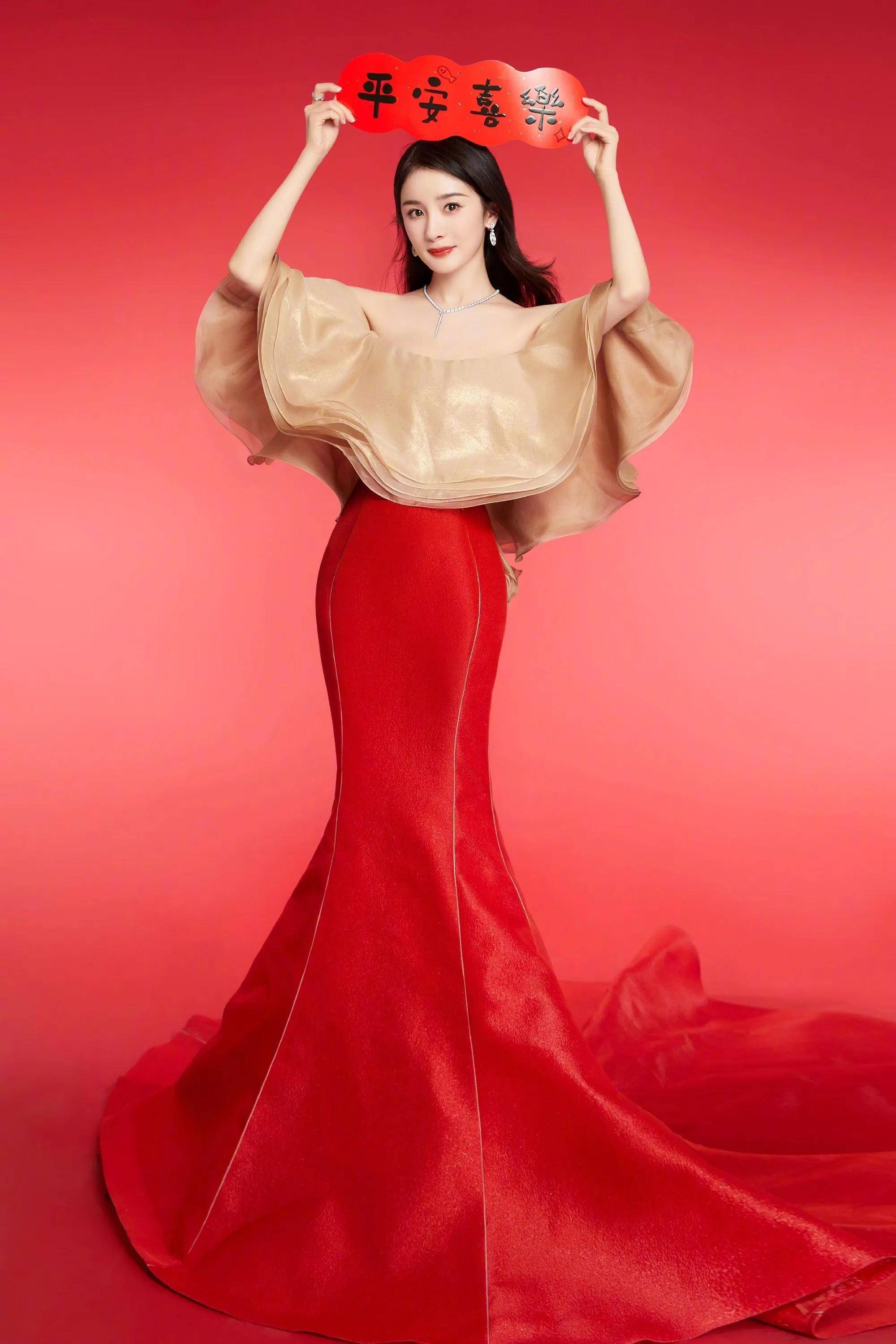 分享女明星新年祝福壁纸,赵丽颖甜美端庄,杨幂和baby温柔灵动_逢新春