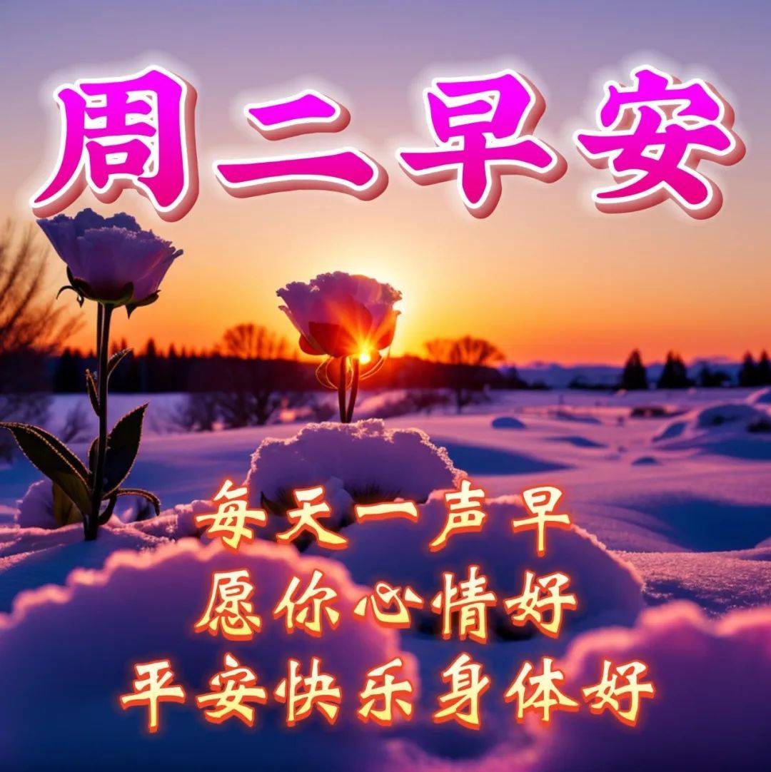 周二早上好最新版漂亮星期二早安祝福语表情图片大全问候语段句子