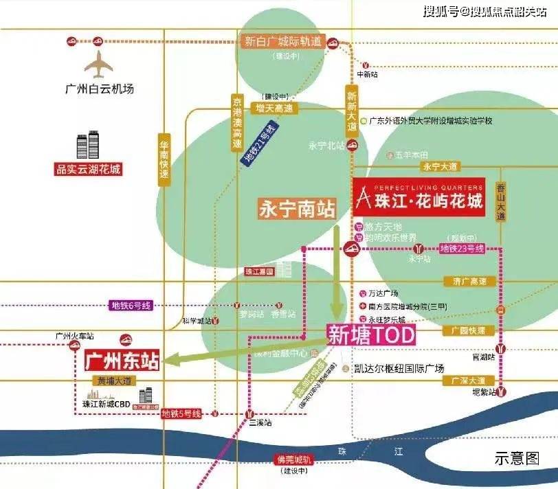 陸路交通方面,新新大道連接廣汕公路,濟廣高速,廣園快速,廣惠高速等