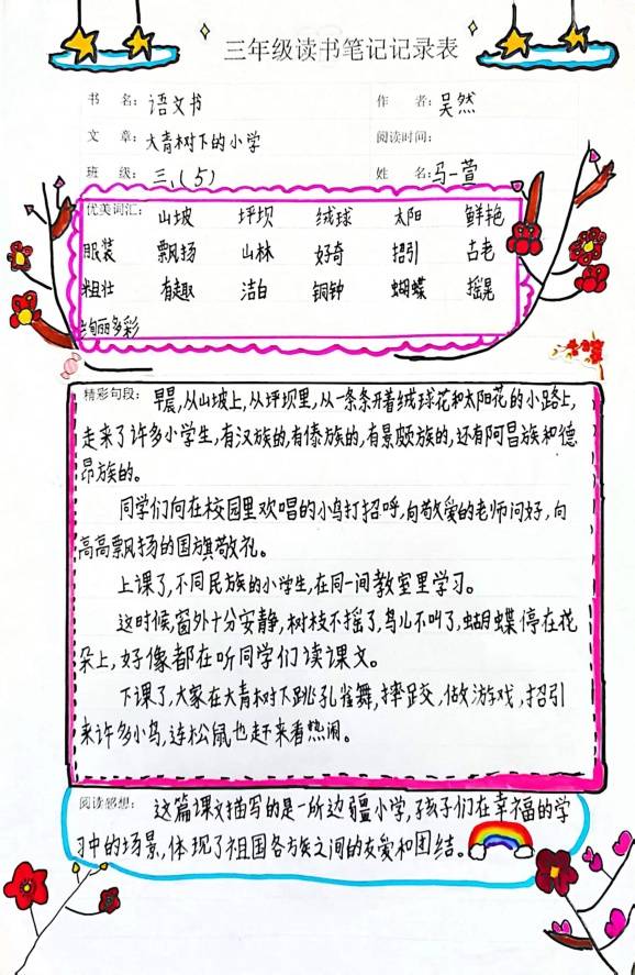 濮阳市油田第十七中学三年级开展摘抄展示活动