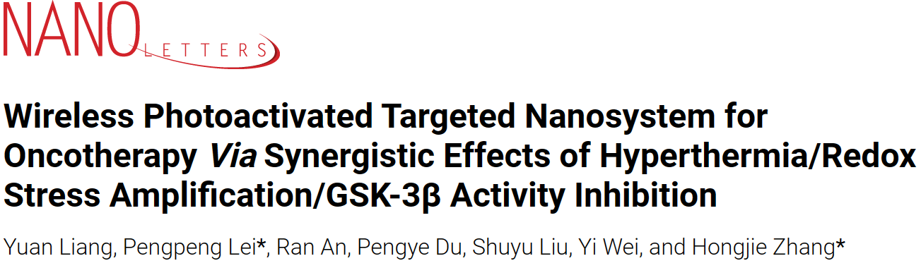 中國科學院張洪傑院士團隊nano letters_licl_腫瘤_氧化