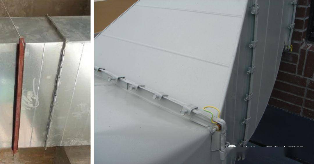 弹簧夹连接风管时分布示意 顶丝卡连接风管时分布示意